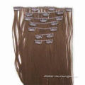 18-inch Clip-in Hair Extensions, Peru Hair, #18 Light Ash Blonde, Stainless or Silicon Steel
